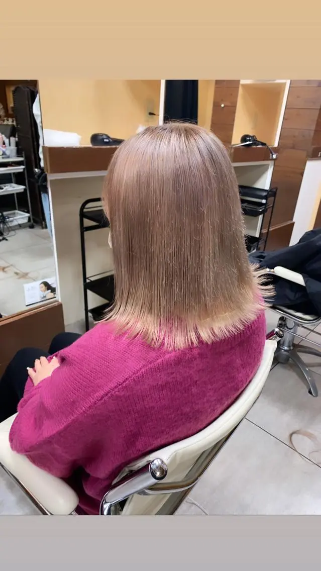 ミディアム カット ヘアカラー レイヤー/艶髪カラー 森本くるみのヘアスタイル