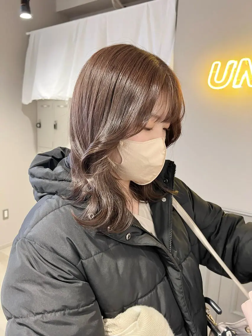 ロング カラー パーマ ヘアアレンジ メンズ キッズ ネイル マツエク・マツパ アイブロウ 上品＆韓国風 🥀海心🥀のヘアスタイル