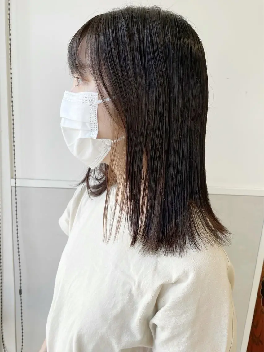 ミディアム カラー カット ヘアカラー トリートメント 齋藤 咲のヘアスタイル