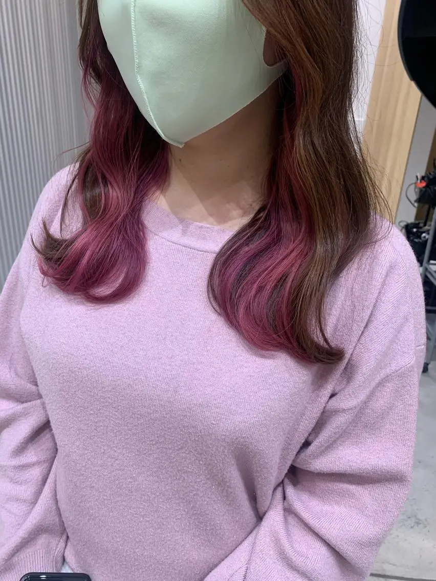 セミロング カラー ヘアアレンジ ヘアカラー トリートメント yuka .のヘアスタイル