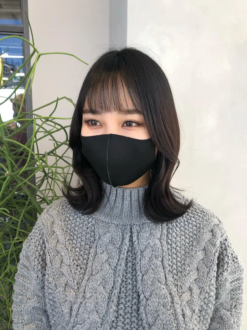 ミディアム 韓国風ヘア カット ❤︎︎韓国ヘア❤︎︎ 𝑺𝒉𝒊𝒉𝒐のヘアスタイル