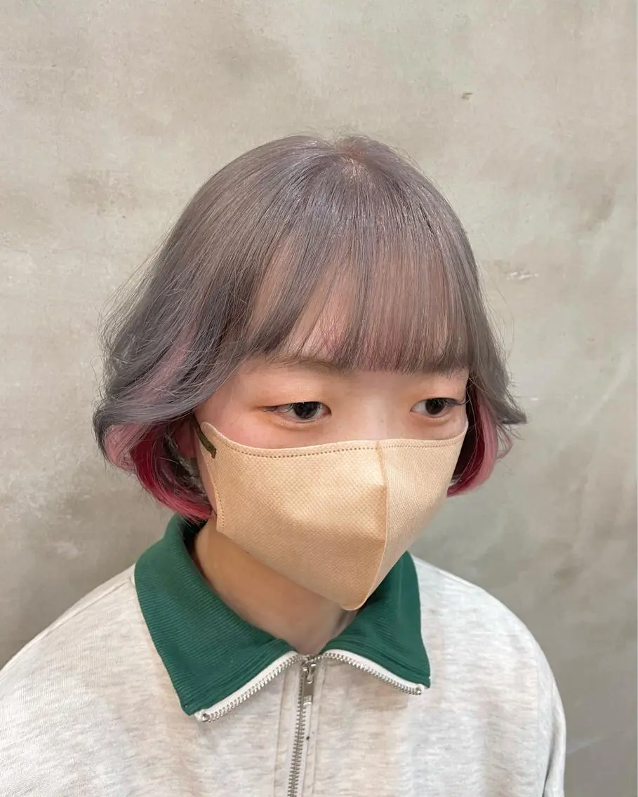 ショート カラー ヘアアレンジ ピンクカラー エクステ カット ヘアカラー トリートメント 【ピンク/韓国ヘア/ ヘアセット】亜海のヘアスタイル