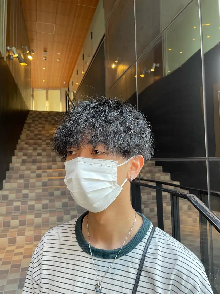 メンズ センターパート マッシュ カット パーマ 三井淳平 /メンズパーマのヘアスタイル