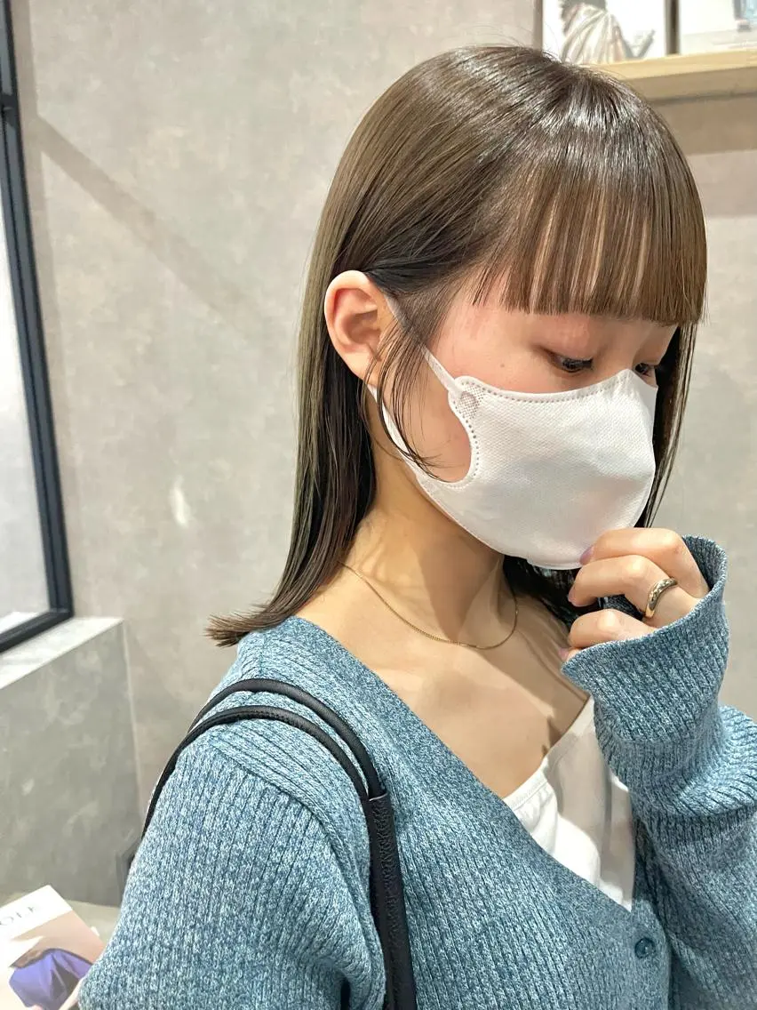 ミディアム カラー カット ヘアカラー トリートメント 一ノ瀬 暁のヘアスタイル