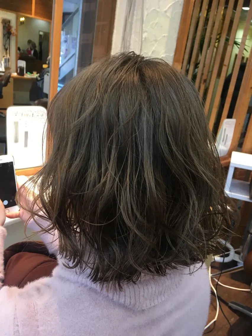 ミディアム カラー ヘアアレンジ アッシュ ✨🌿大人可愛い愛さ れhair🌿✨松本のヘアスタイル