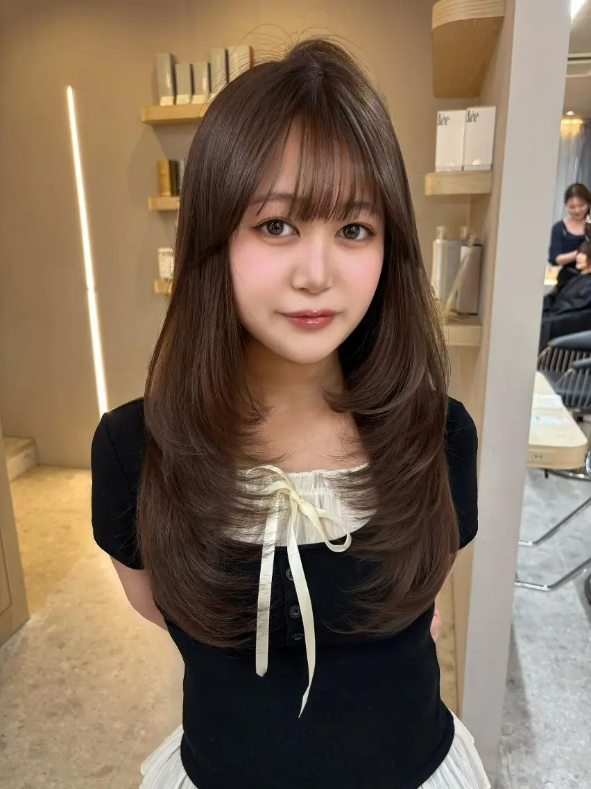 カラー ロング ベージュカラー ブリーチ ブラウンカラー 透明感カラー ブリーチなしカラー カット ヘアカラー トリートメント うるツヤ♡顔周り Satsuki୨୧のヘアスタイル