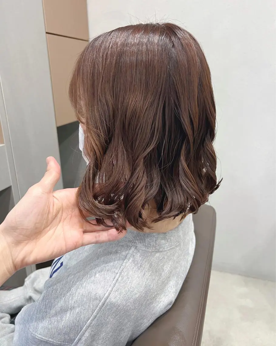 パーマ カット ヘアカラー パーマ ボブパーマコテ巻き風 パーマNo1深江秀平のヘアスタイル