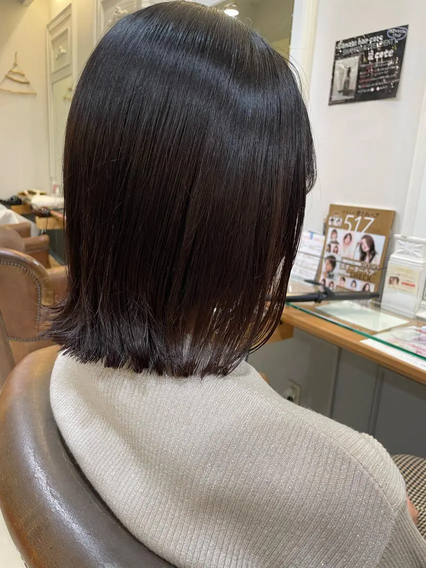 ミディアム カラー 切りっぱなしボブ ボブ 外ハネヘア カット トリートメント ヘッドスパ ✨カラー支持No.1 🧸ワキ カナコ🧸のヘアスタイル