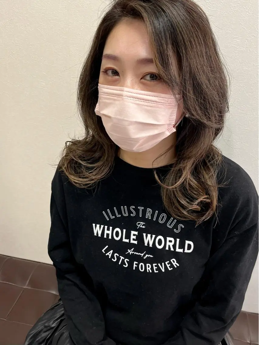 カラー ハイライトカラー カット ヘアカラー ママ美容師 ＊ヒマワリのヘアスタイル
