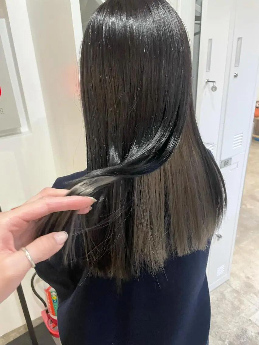 セミロング カラー アッシュ アッシュグレー グレージュ トリートメント ヘアカラー 中目黒🌼 🌼ハナのヘアスタイル