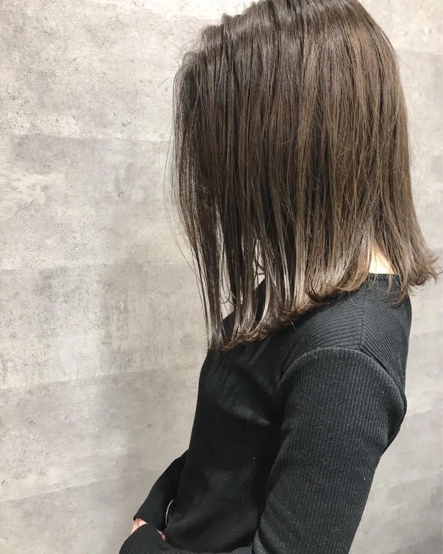 ミディアム カラー 髪質改善 中川 翔のヘアスタイル