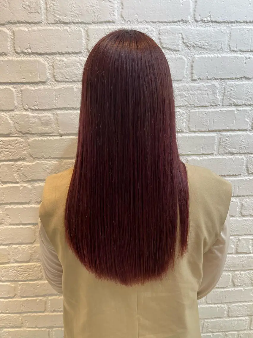 ロング カラー ピンクカラー 髪質改善 トリートメント 酸熱トリートメント カラーお任せ下さい ✨️おかだまなみのヘアスタイル