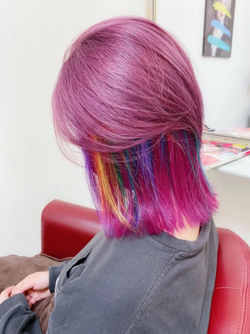 ミディアム カラー インナーカラー YURI ✨のヘアスタイル