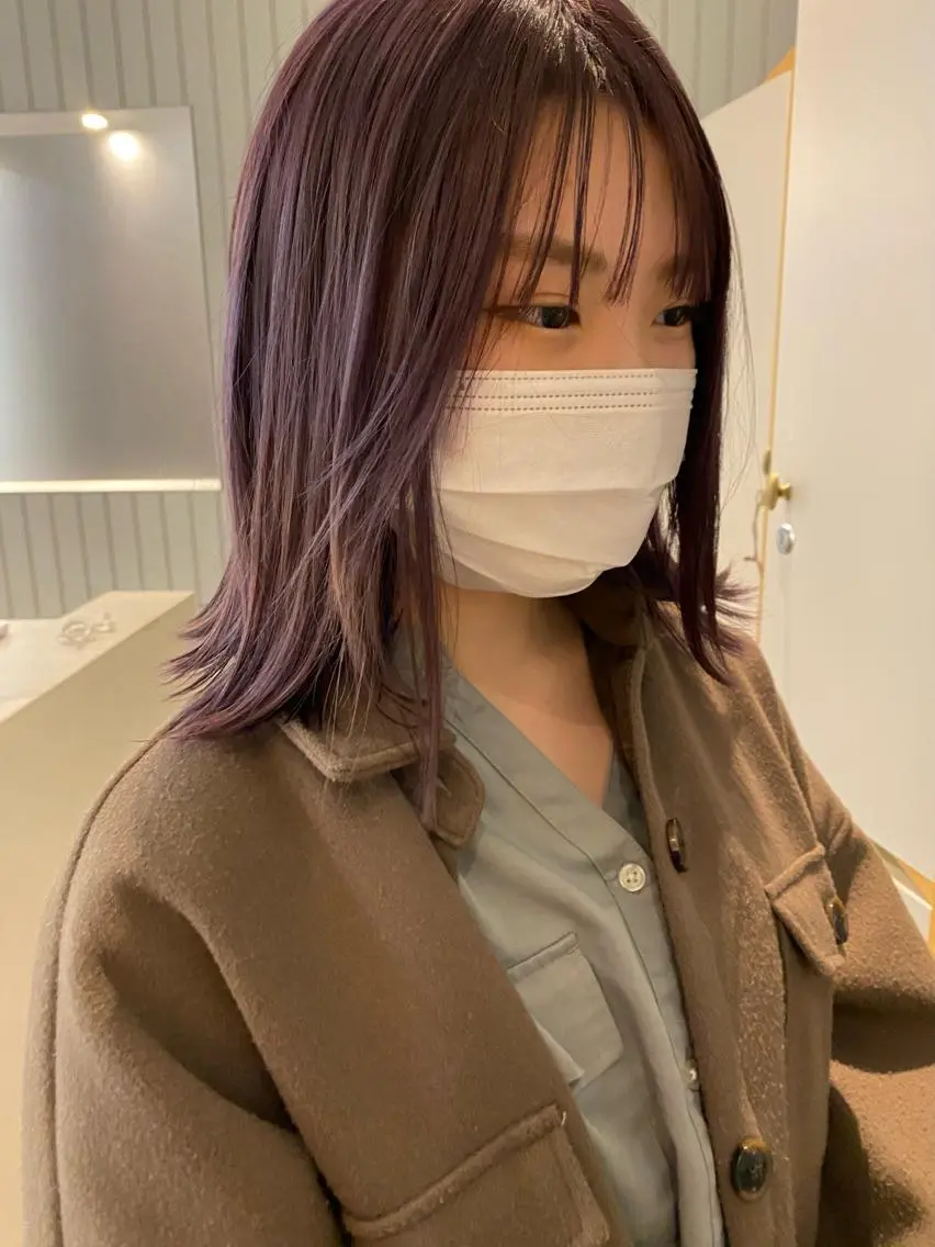 ミディアム カラー 加藤 真由のヘアスタイル