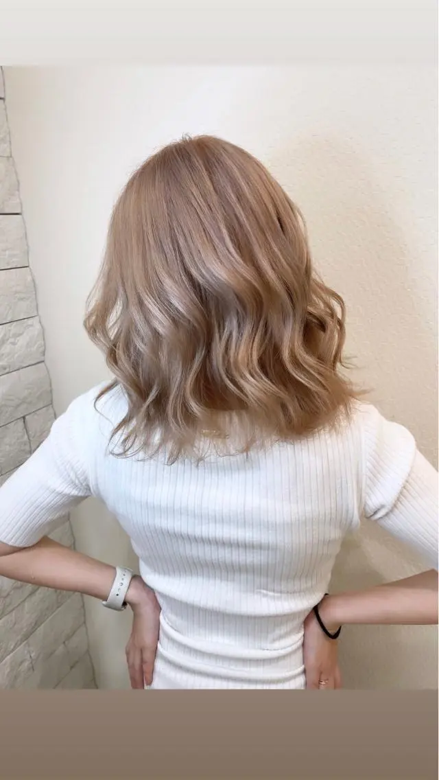 カラー ブリーチ ハイトーンカラー ヘアカラー トリートメント Kazu 🌠名古屋 ハイトーン/レイヤーのヘアスタイル
