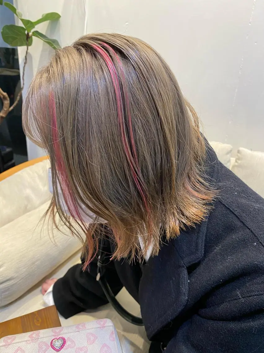ミディアム カラー ベージュカラー ピンクカラー ヘアカラー トリートメント 大西 直人のヘアスタイル