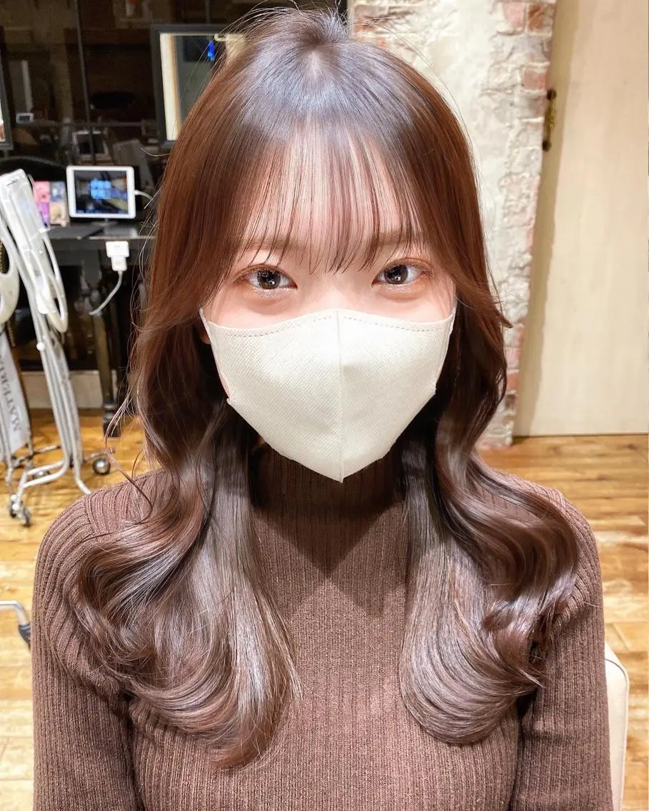 セミロング カラー カット ヘアカラー トリートメント 顔まわりカット🌟 くびれヘア/寺門遥輝のヘアスタイル