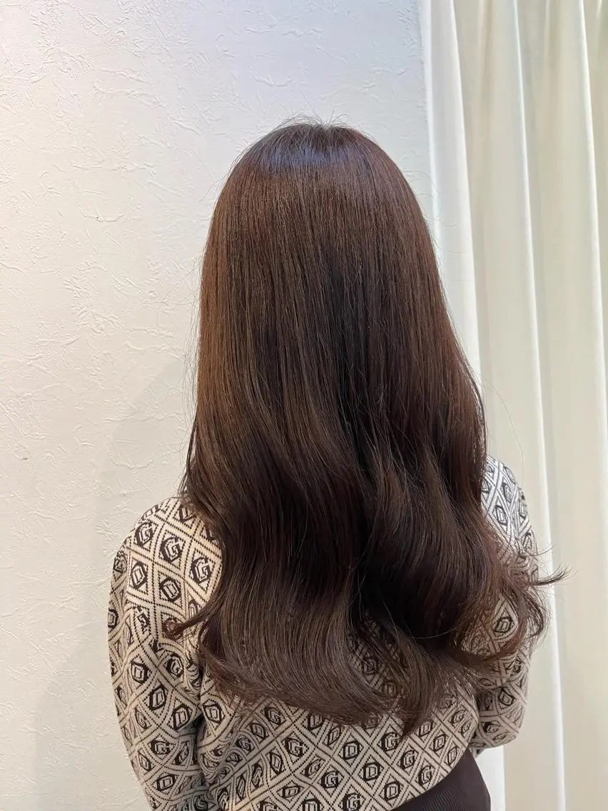 セミロング カラー ブラウンカラー ピンクカラー ピンクブラウン カット ヘアカラー NUMBER 天王寺 🌼yuriのヘアスタイル