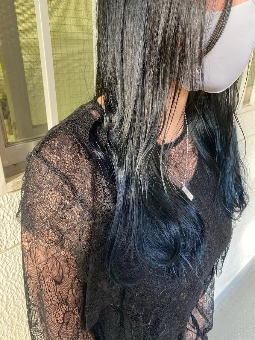 セミロング カラー パーマ ヘアアレンジ ブルーカラー カット ヘアカラー トリートメント 年間1500人担当 代表 南一路のヘアスタイル