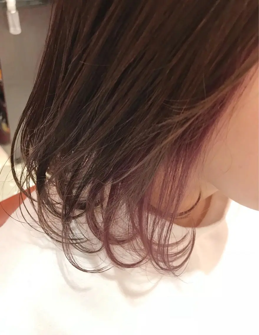ミディアム カラー インナーカラー ピンクカラー カット ヘアカラー トリートメント ご新規様限定 透明感カラーKANAのヘアスタイル