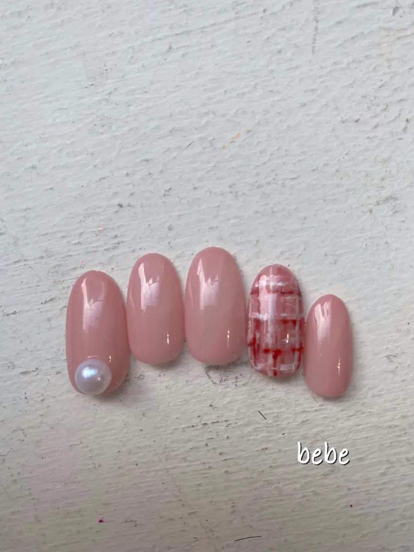 ネイル アートネイル シンプルネイル ツイードネイル Ann nailのネイルデザイン