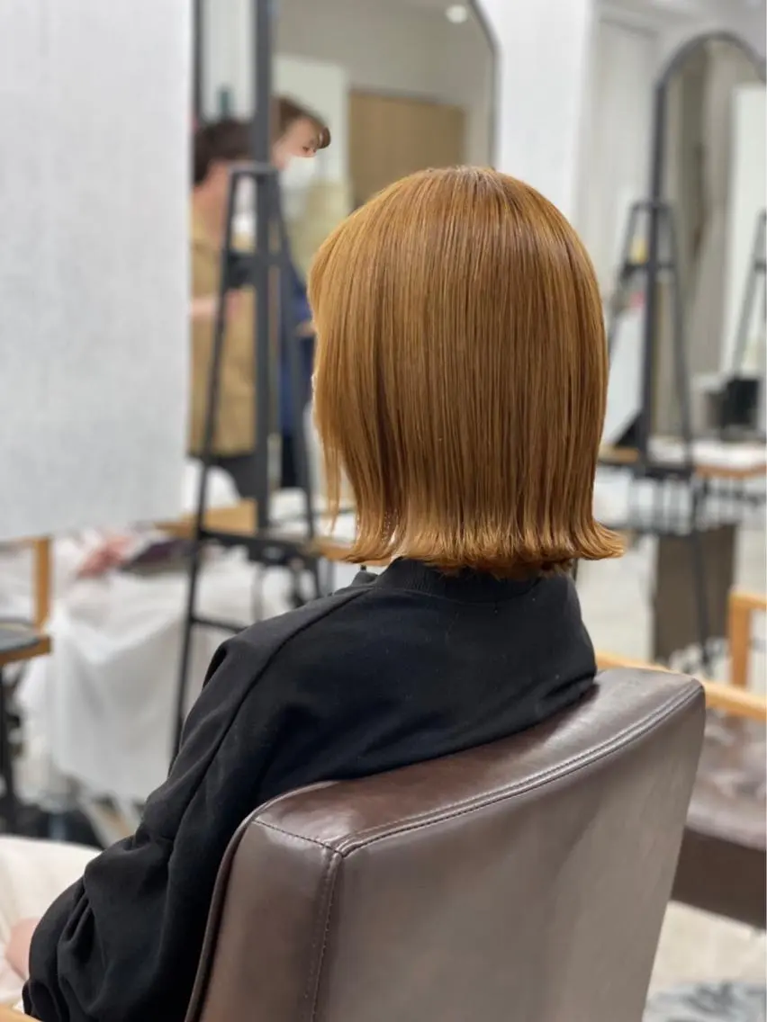 ミディアム 外ハネヘア カラー特化サロン ピリナ相武台前のヘアスタイル