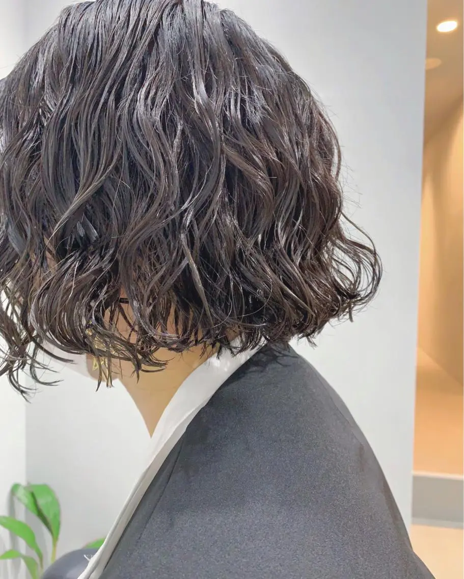 パーマ カット パーマ トリートメント ボブパーマコテ巻き風 パーマNo1深江秀平のヘアスタイル