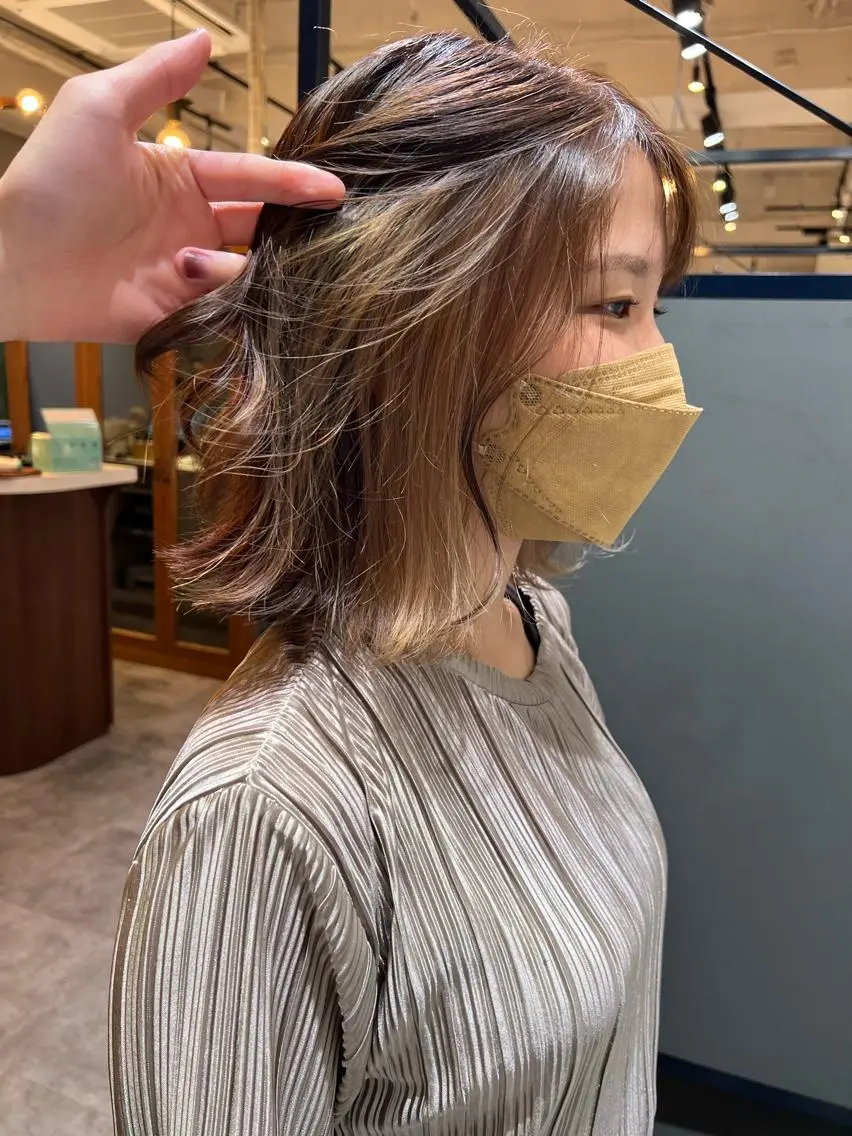 ミディアム カラー カット ヘアカラー トリートメント 髪質改善ストレート Kantaのヘアスタイル