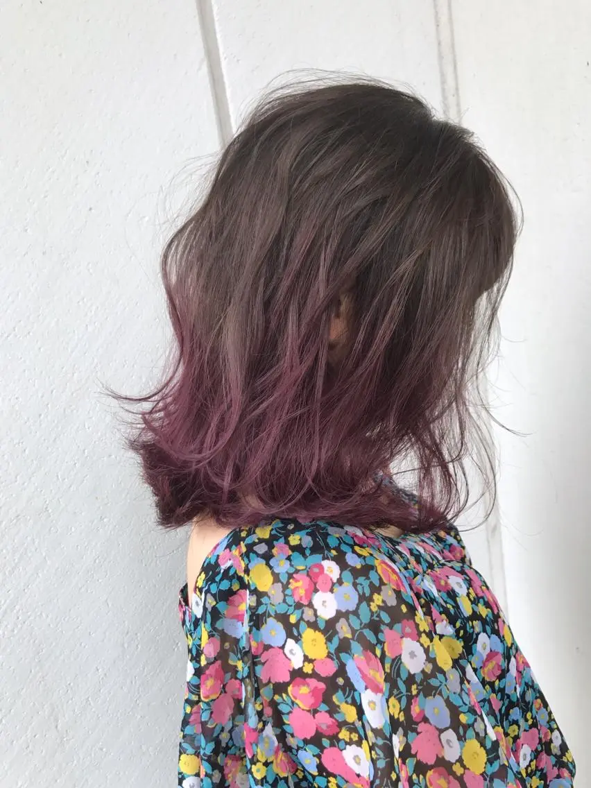 ミディアム カラー パーマ ヘアアレンジ キッズ ベージュカラー グラデーションカラー ラベンダーカラー ラベンダーベージュ ピンクカラー 境 健助のヘアスタイル