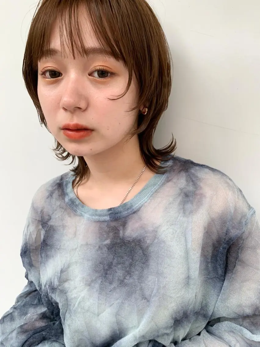 ショート パーマ カラー ショートボブ アディクシーカラー バレイヤージュ ブリーチ ブロンド カット ヘアカラー CEINE+ officialのヘアスタイル
