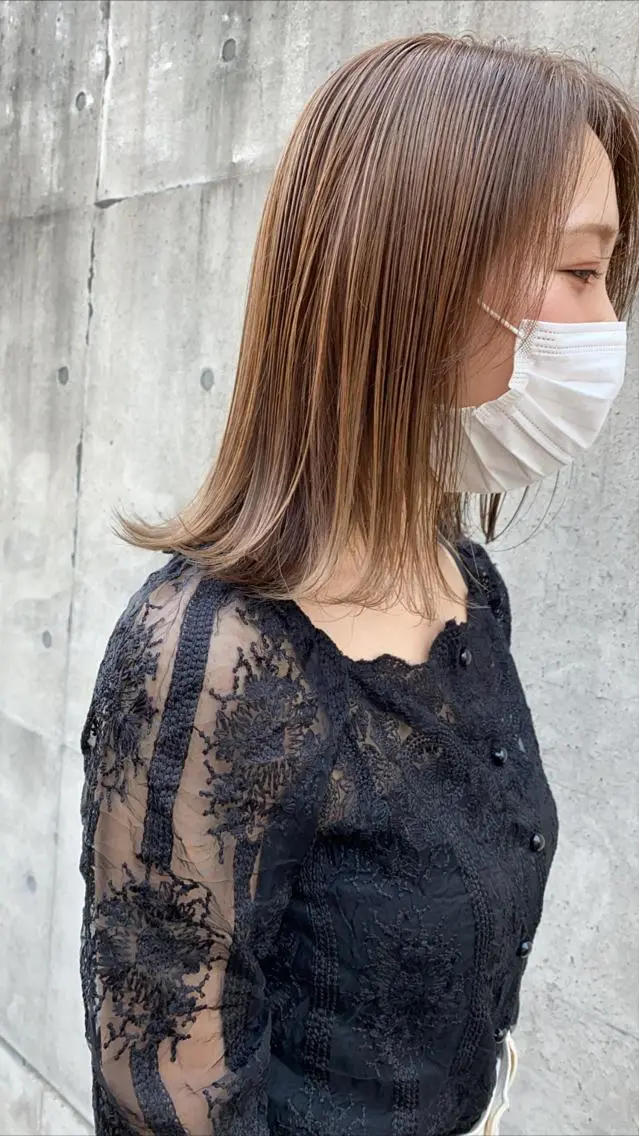 ミディアム カラー ヨシモトリョウ 髪質改善/美髪のヘアスタイル