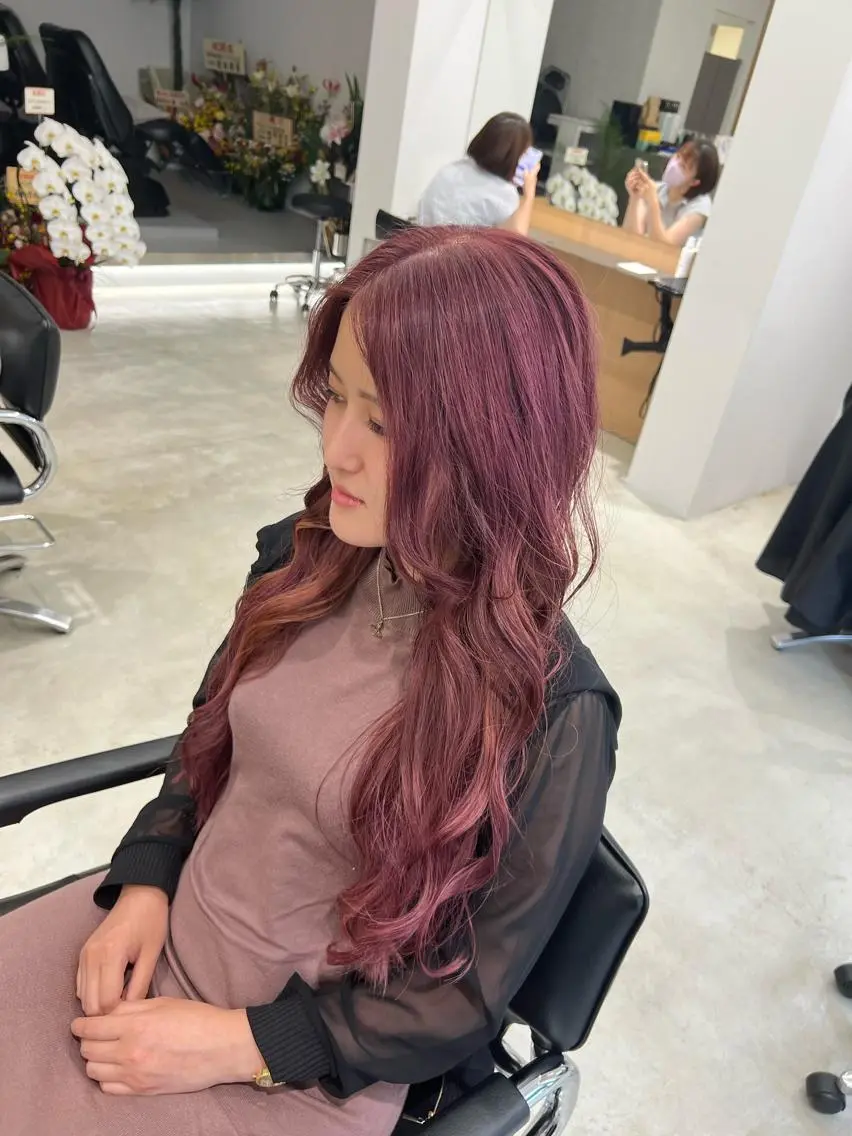 ロング カラー カット ヘアカラー デザインカラー茅ヶ崎 オオタ カズキのヘアスタイル