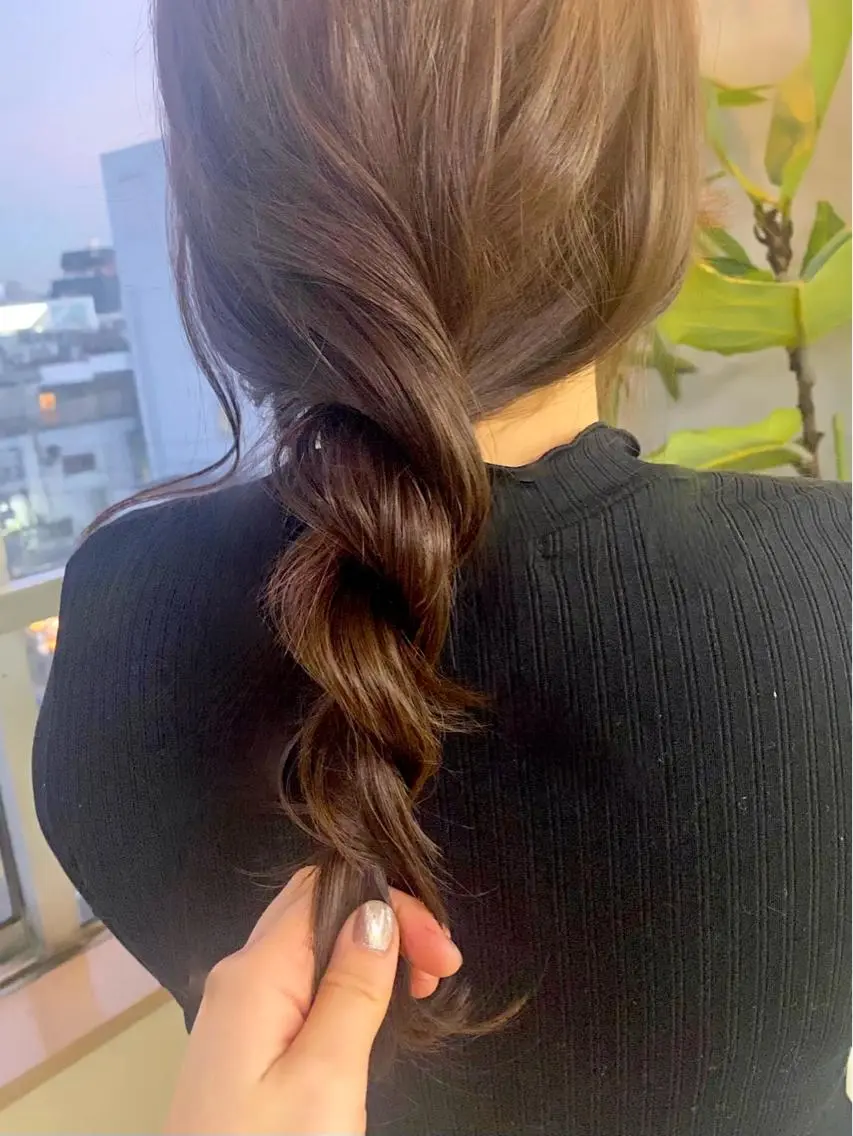 セミロング カラー パーマ ヘアアレンジ 海外ヘア/レイヤー カットNatsuのヘアスタイル