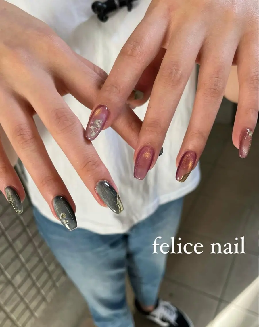 ネイル マグネットネイル ニュアンスネイル felice nailのネイルデザイン