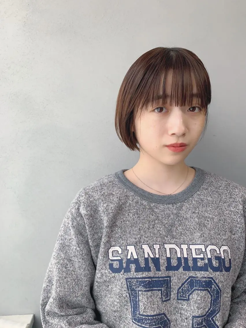 ショート カラー ボブパーマコテ巻き風 パーマNo1深江秀平のヘアスタイル