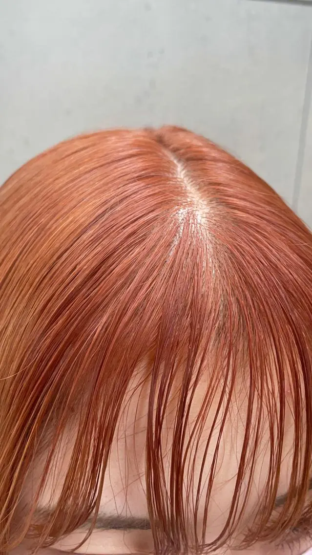 ショート カラー ブリーチ オレンジ パーマウルフショート 濱田匠のヘアスタイル