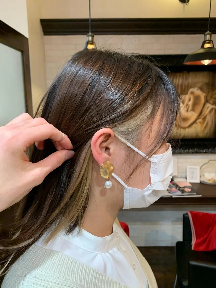 ロング カラー プルエクステ インナーカラー エクステ 奥村 卓也のヘアスタイル