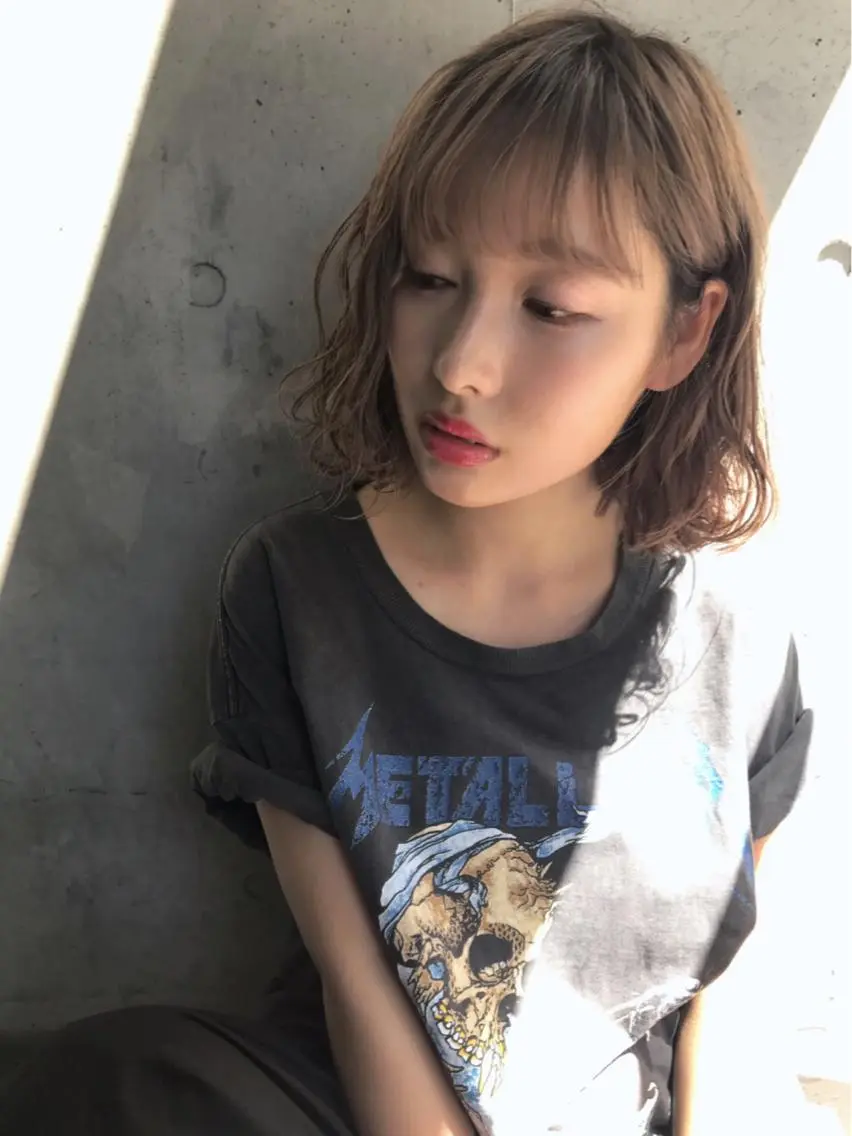ミディアム アッシュ 透明感カラー🌿ボブ ✨飛田　ケイのヘアスタイル