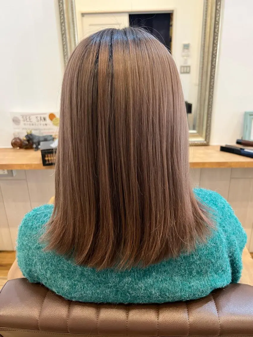 ロング カラー グレージュ 🐰ハイトーンカラー 畠山 渡🐰のヘアスタイル