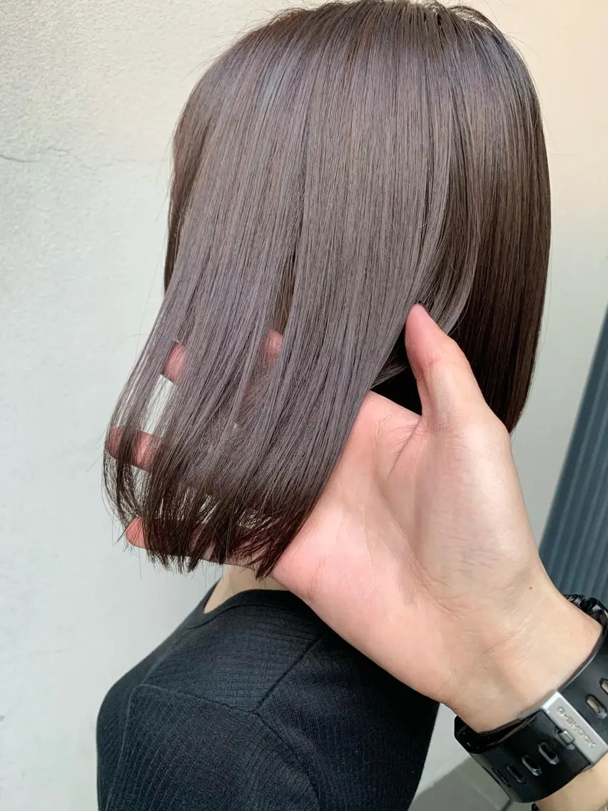 ショート カラー グレージュ ラベンダーカラー ラベンダーグレージュ ラベンダーグレー 矢野 晃平のヘアスタイル