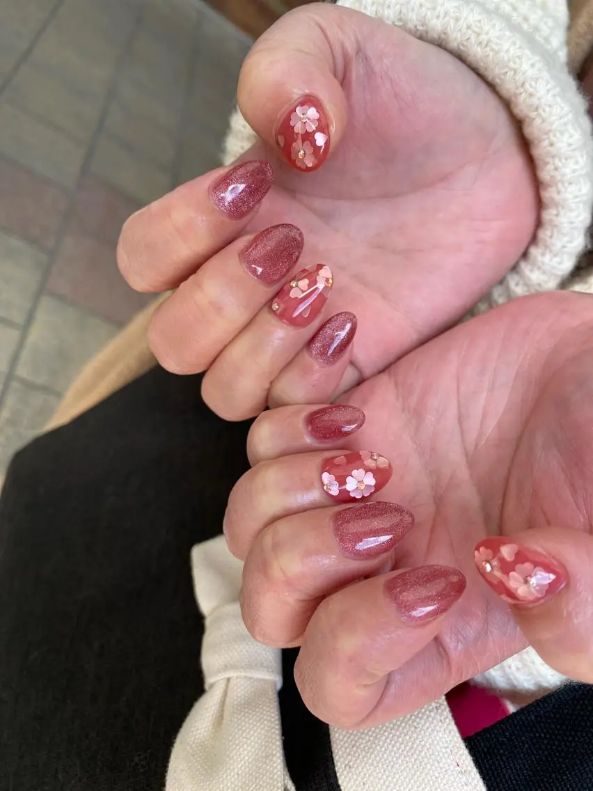 ネイル 桜ネイル nailsalon ∞ ﾐｶﾅﾙ ∞のネイルデザイン