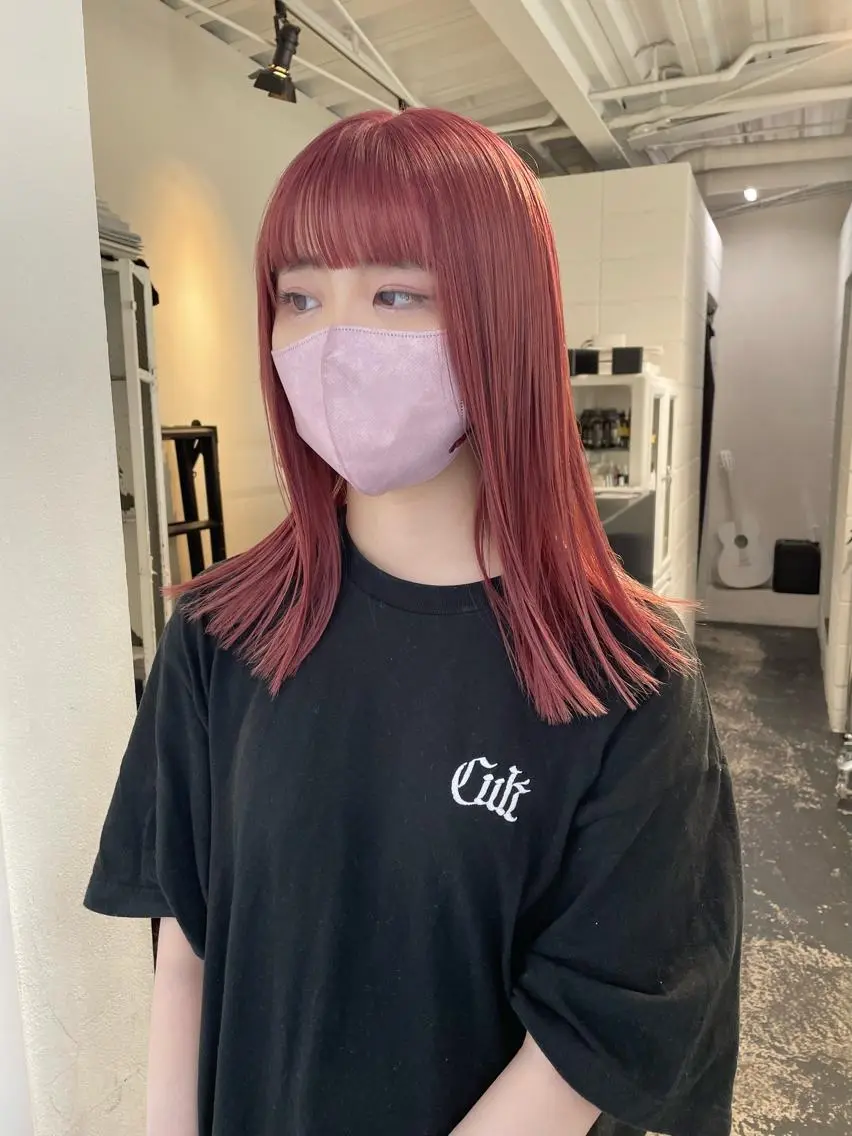 ロング カラー パーマ ヘアアレンジ メンズ キッズ ネイル マツエク・マツパ アイブロウ ピンクカラー カラーマツエク ピンク カット ヘアカラー トリートメント 艶ハイトーン/ヘア アレンジAYAKAのヘアスタイル