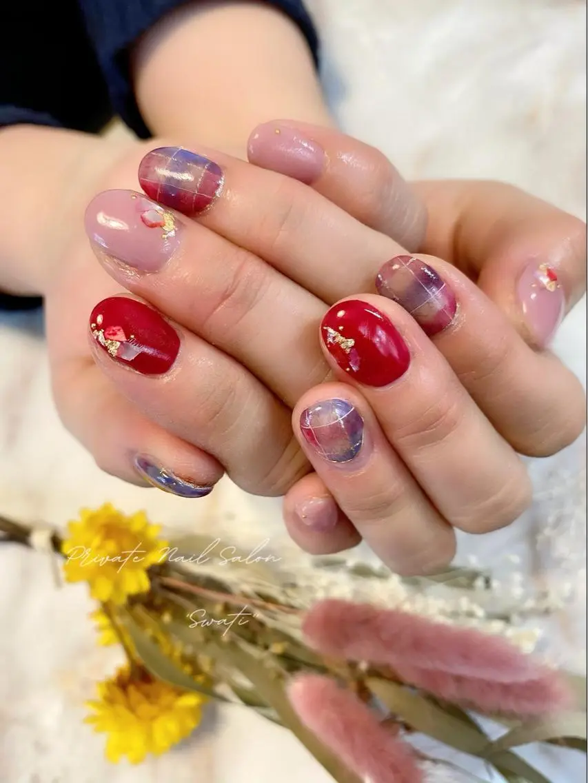 ネイル アートネイル オフィスネイル 冬ネイル クリスマス yuko (ネイリスト)のネイルデザイン