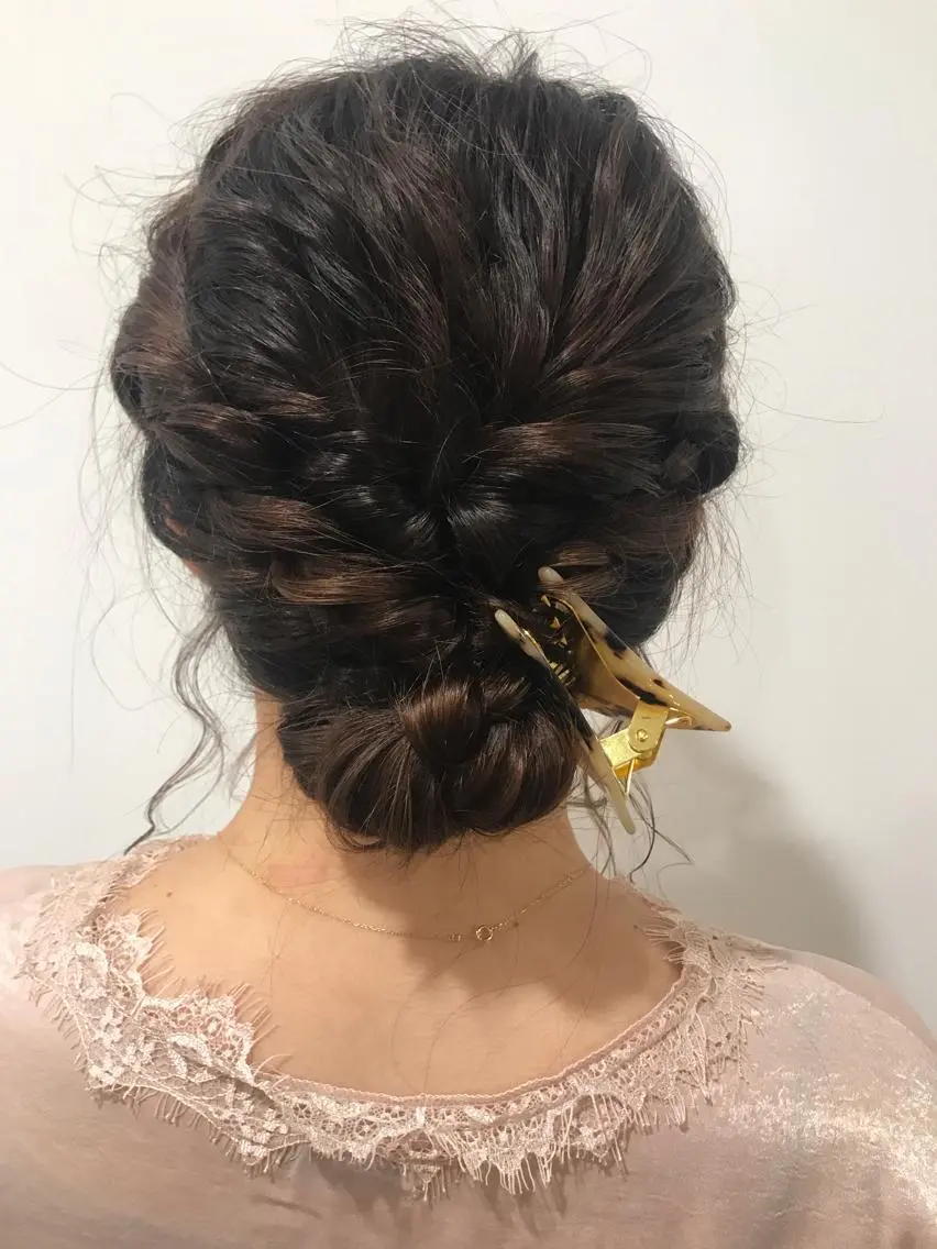 ミディアム ヘアアレンジ 暖色カラー🍊 ボブ🌿顔周りcutのヘアスタイル
