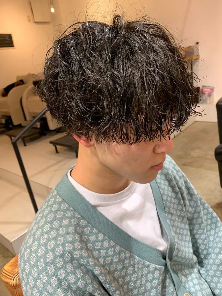 パーマ メンズ 波巻きパーマ カット パーマ 宮嶋 勇輔のヘアスタイル