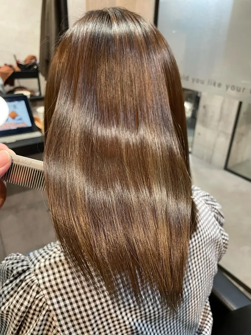 ミディアム カラー カット ヘアカラー トリートメント 👑髪質改善カラー 中垣斗希のヘアスタイル