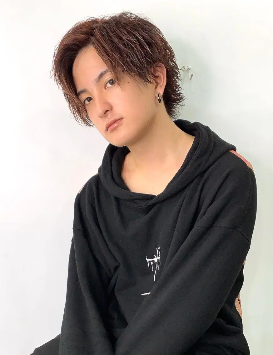 ミディアム カラー パーマ メンズ メンズ縮毛矯正 細谷碧海のヘアスタイル