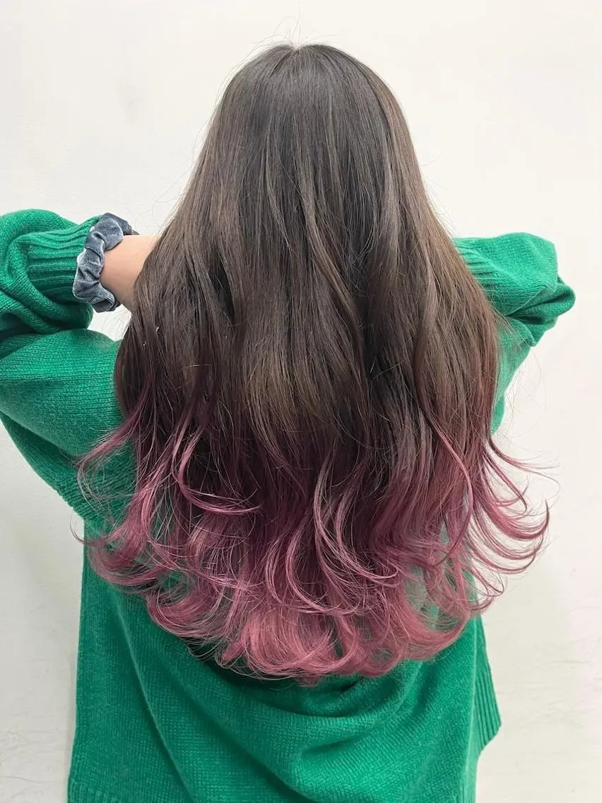 ロング アッシュ 髪質改善 ヘアカラー 【公式】amble luxe 中野のヘアスタイル