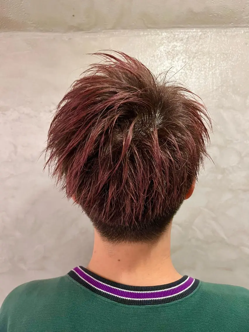 カラー メンズ レッドカラー ヘアカラー 透明感カラー/ ブリーチ無し/RYOのヘアスタイル