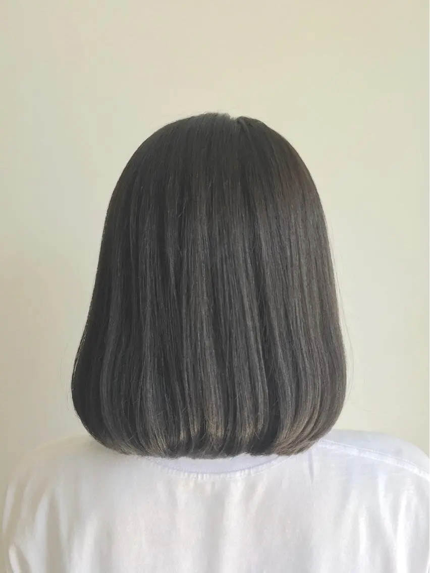 ミディアム カラー ダークグレー ダークグレージュ グレージュ ヘアカラー トリートメント ヘアセット yoshi ☆のヘアスタイル